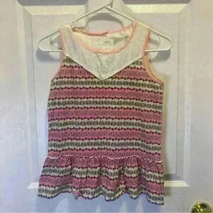 Matilda Jane Pogo Tank 12 Girl’s Pink Peplum Top